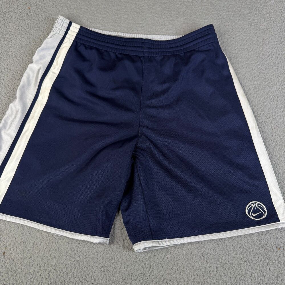 Vintage Nike Basketball Dazzle Shorts Men 34" Waist  Blue White Reversible Shiny